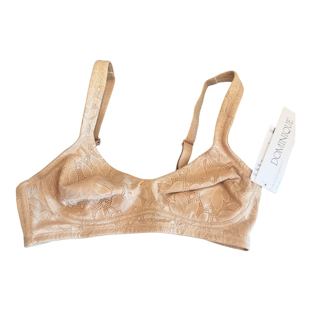 Dominique Intimate Apparel Nude Floral Jacquard Wireless Unlined Bra 32B NEW